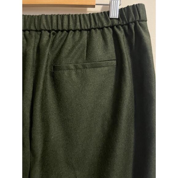 NWT Theory Treeca Pull-On Trousers in Sleek Flannel Hunter Green Melange sz. 12 - Picture 7 of 11